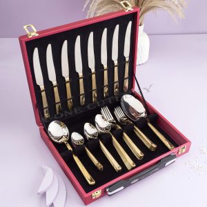 Executive Cutlery Box RP 3 HALF GOLD By A-one Cutlery