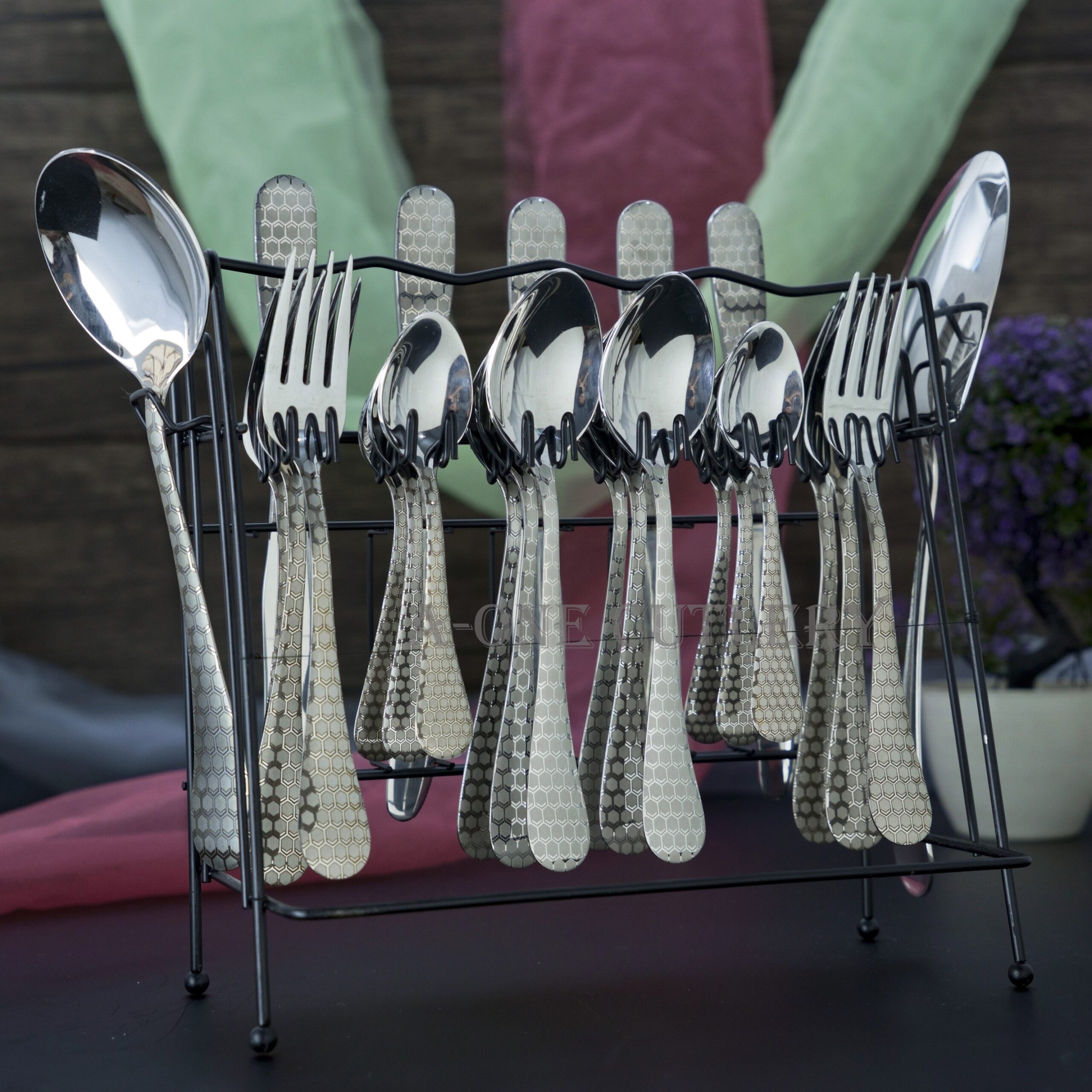 HONEY LASER Cutlery Set with Stand By A-one Cutlery - Image 3